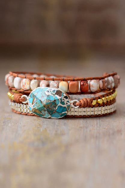 Handmade Natural Stone Copper Bracelet