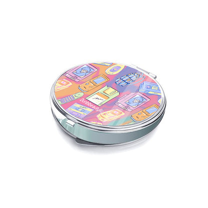 Portable Cosmetic Mirror｜Stainless Steel -Kawaii, Retro, Anime, 90's Themed, Sherbet Colors, Pastel (Designed by Dunbi)