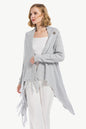 One-Button Tassel Tie Asymmetrical Hem Cardigan Trendsi