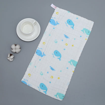 Muslin Cotton Baby 6 Layer Towel Handkerchief Colorful Kid Wipe Cloth born Baby Face Towel Bibs Feeding Bath Towelf for Kids Larnt