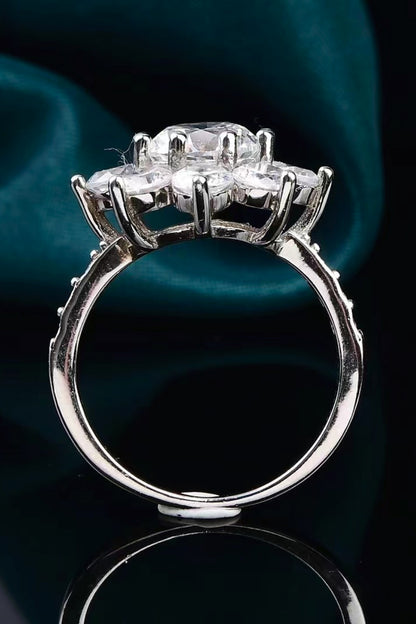 1 Carat Moissanite Flower Ring Trendsi