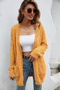 Open Front Openwork Fuzzy Cardigan with Pockets Trendsi