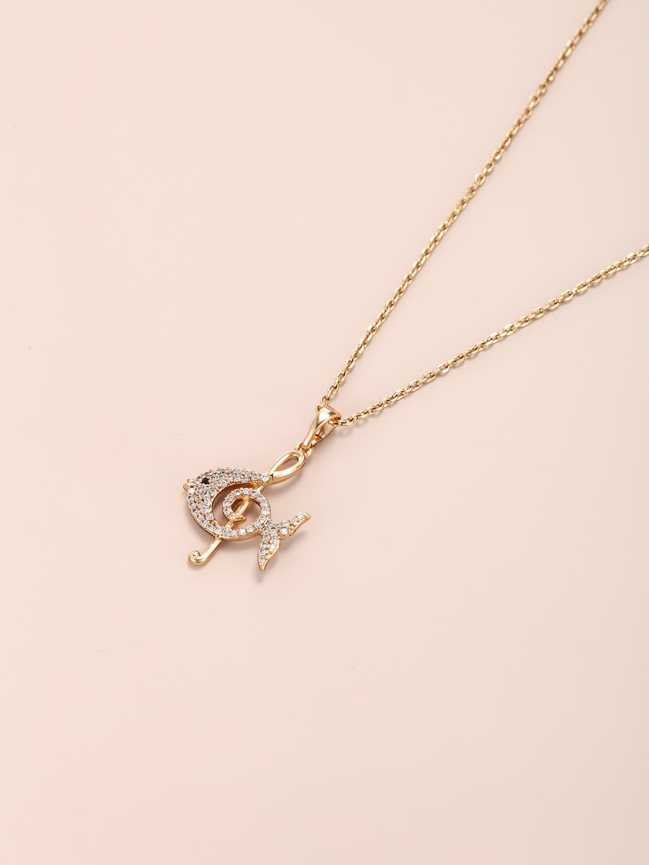 A fashion simple temperament atmosphere cold wind design sense of advanced plated 18K gold love thin chain can adjust the daily model wear Halloween Teachers' day gift