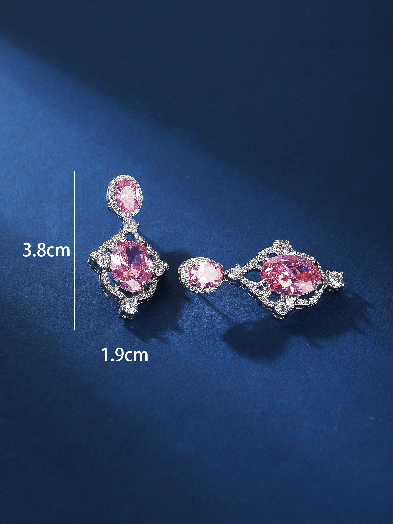 A pair of luxurious exquisite vintage creative senior all-match imitation gemstone full diamond micro-inset zircon S925 silver needle ladies earrings daily bridal party date wear