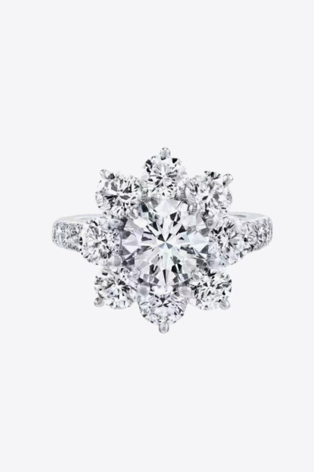 1 Carat Moissanite Flower Ring Trendsi