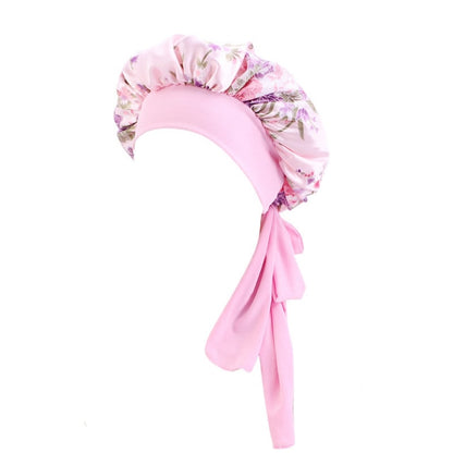 Women Satin Round Cap Sleep Hat Hair Protection Care Zendrop