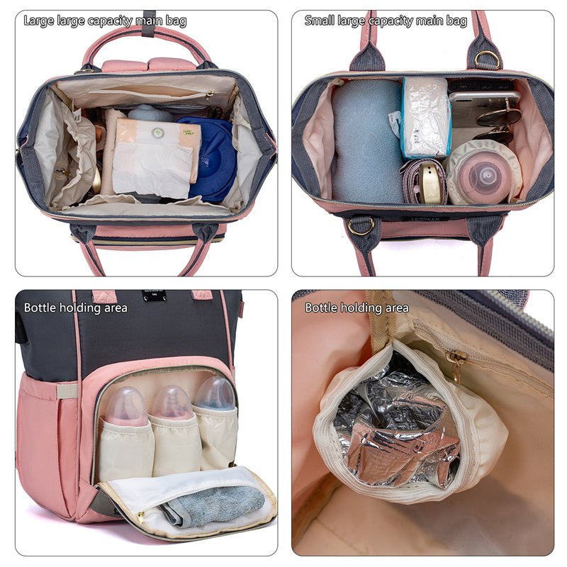 Diaper Bag 6 Pieces Set Nappy Tote Bag Large Capacity Backpack Mummy Maternity Wet Bag Baby Care Travel Stroller Bag - DunbiBeauty, LLC