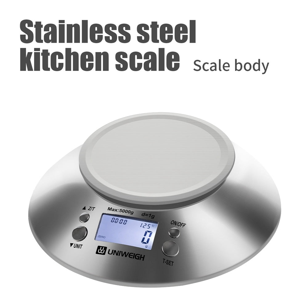 Digital Kitchen Scale for Cooking and Baking,Multifunction Food Scales with Removable Bowl 2.15l Liquid Volume 11lb/5kg - DunbiBeauty, LLC