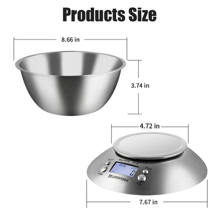 Digital Kitchen Scale for Cooking and Baking,Multifunction Food Scales with Removable Bowl 2.15l Liquid Volume 11lb/5kg - DunbiBeauty, LLC