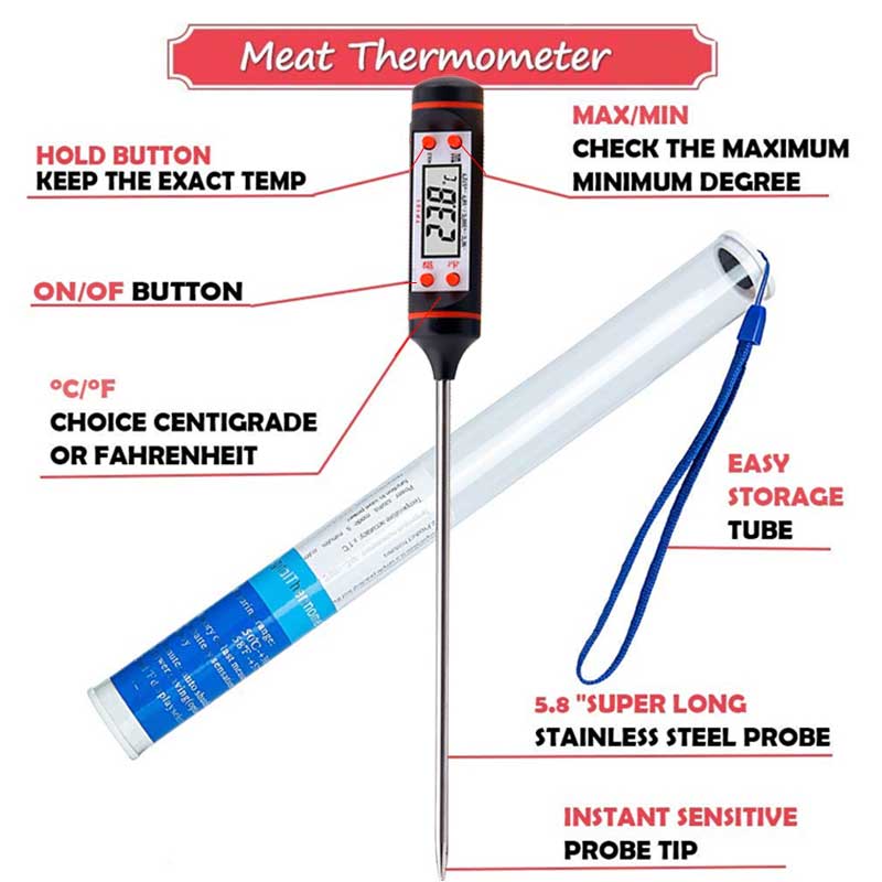 Digital Kitchen Thermometer Kitchen Food Thermometers Meat Milk Temperature Thermometers Oven Thermometer Measuring Tool - DunbiBeauty, LLC