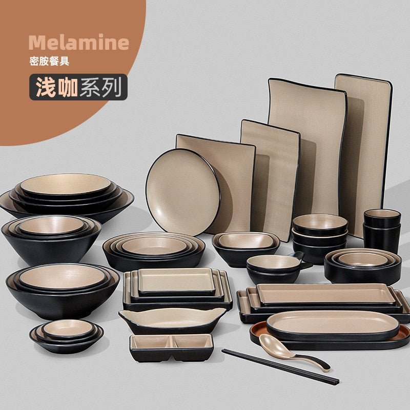 Dinnerware Set Flatware Set Korean Kitchen Supplies Eco-Friendly Products Tableware Melamine Dinner Ware - DunbiBeauty, LLC