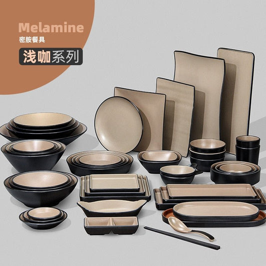 Dinnerware Set Flatware Set Korean Kitchen Supplies Eco-Friendly Products Tableware Melamine Dinner Ware - DunbiBeauty, LLC