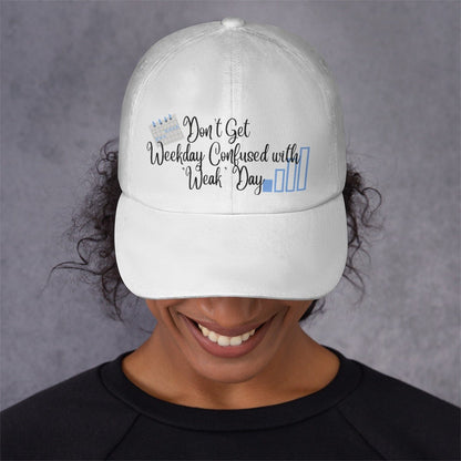 Don't Get Weekday Confused with Weak Day All-Over Print Peaked Cap - DunbiBeauty, LLC