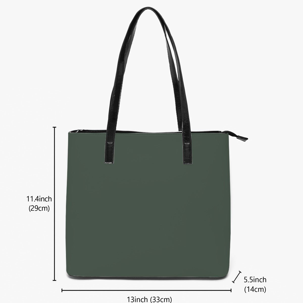 Double-Side Printing PU Tote Bag Black Woman with Flowers, Green, Grace, Beauty (Designed By Dunbi) - DunbiBeauty, LLC