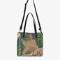 Double-Side Printing PU Tote Bag Black Woman with Flowers, Green, Grace, Beauty (Designed By Dunbi) - DunbiBeauty, LLC