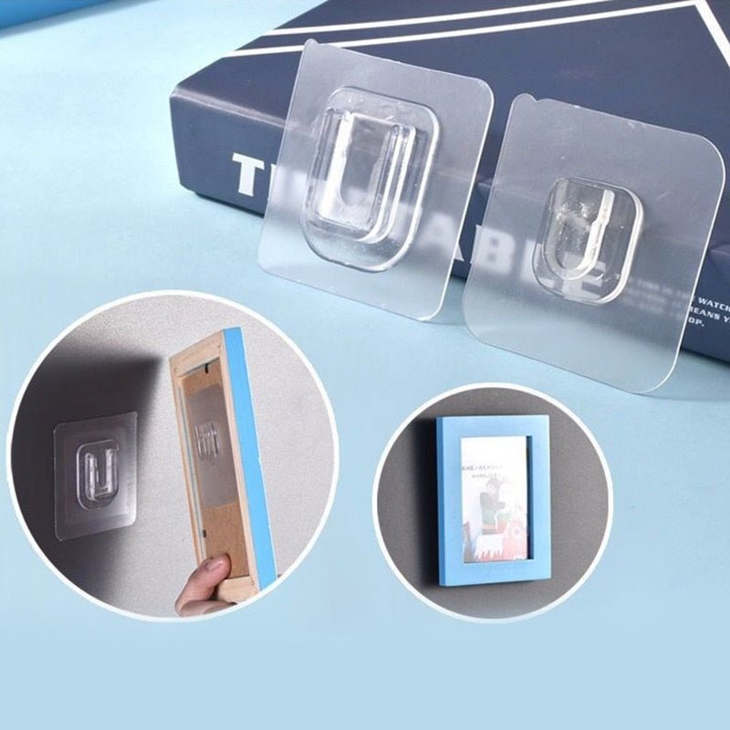 Double-Sided Adhesive Wall Hooks Hanger Strong Transparent Multifunction Hooks Sucker Wall Storage Holder For Kitchen Bathroom - DunbiBeauty, LLC