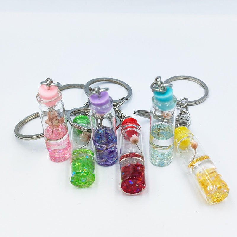 Dried Flower in a Bottle Keychain - DunbiBeauty, LLC