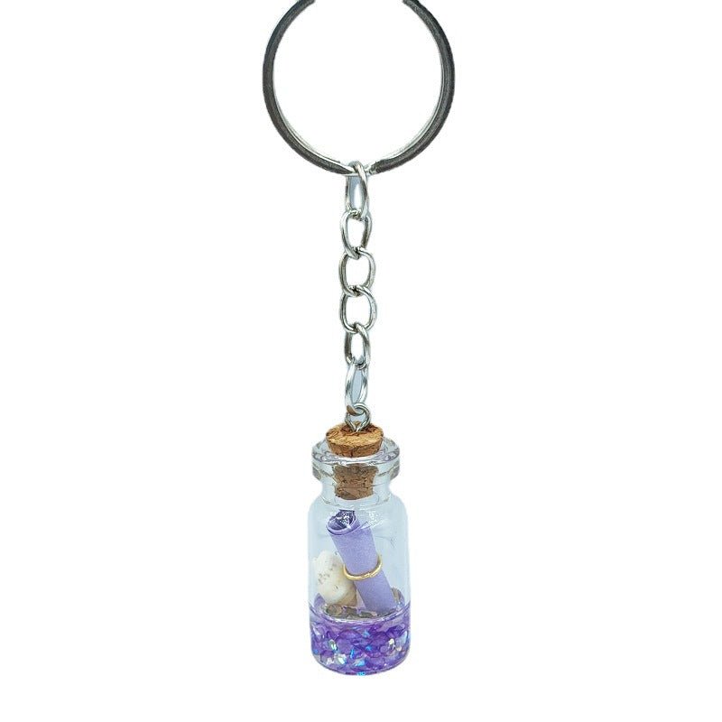 Dried Flower in a Bottle Keychain - DunbiBeauty, LLC