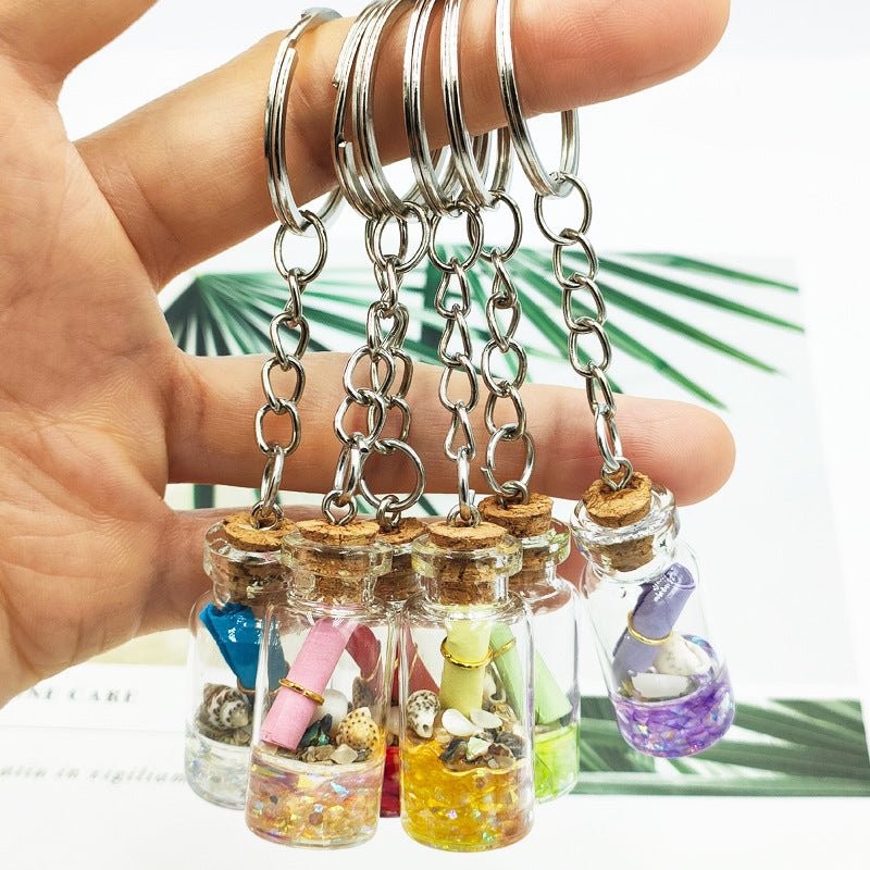 Dried Flower in a Bottle Keychain - DunbiBeauty, LLC