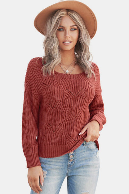 Drop Shoulder Round Neck Sweater - DunbiBeauty, LLC