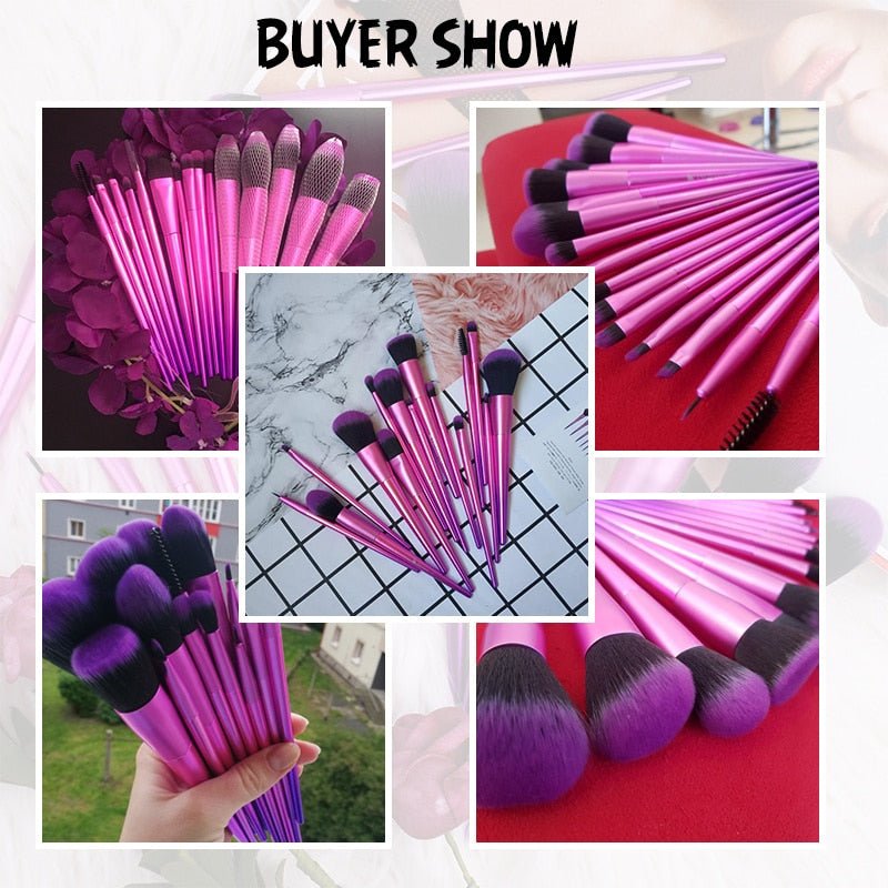 DUcare Makeup Brushes 15Pcs Rose Makeup Brush Set Synthetic Hair for Eyeshadow Eyeliner Foundation Powder Blush Makeup Cosmetic - DunbiBeauty, LLC