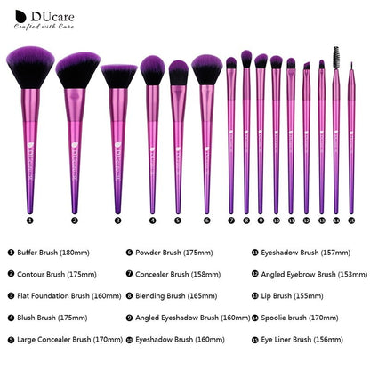 DUcare Makeup Brushes 15Pcs Rose Makeup Brush Set Synthetic Hair for Eyeshadow Eyeliner Foundation Powder Blush Makeup Cosmetic - DunbiBeauty, LLC