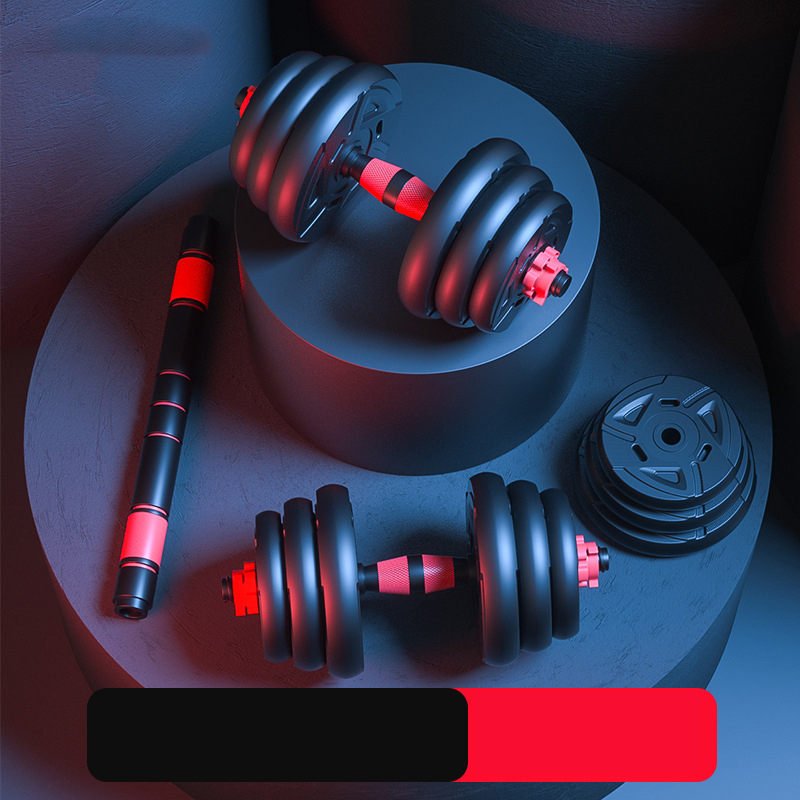 Dumbbell Home 40 Kg Pair Of Fitness Equipment For Beginners Red Bar Detachable Barbell Set Ya Ling - DunbiBeauty, LLC