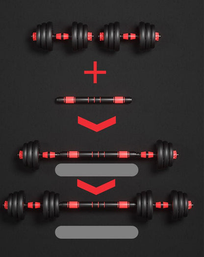 Dumbbell Home 40 Kg Pair Of Fitness Equipment For Beginners Red Bar Detachable Barbell Set Ya Ling - DunbiBeauty, LLC