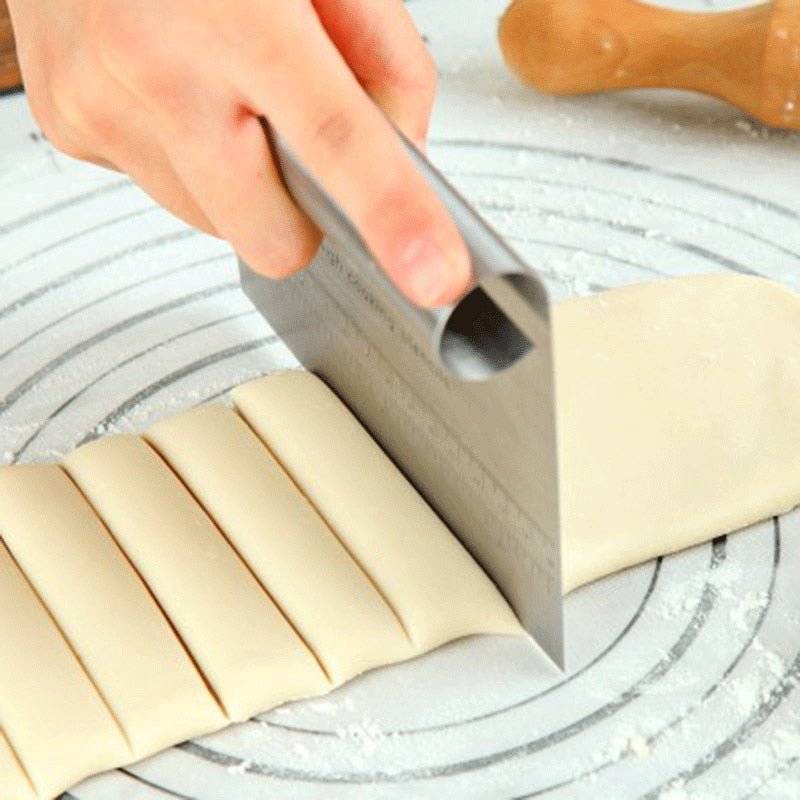 Durable Stainless Steel Pizza Dough Fondant Scraper Cutter Cake Baking Pastry Spatulas Cutters Tough Kitchen Tool Accessories - DunbiBeauty, LLC