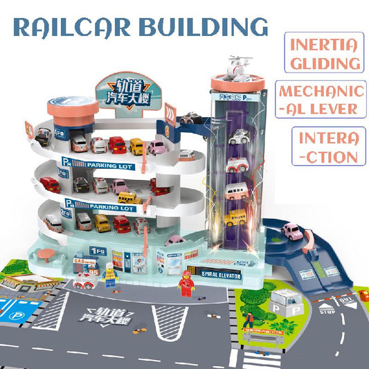 ⚠️🚨🔊 Parking Lot Toy Set Multilayer Miniature Car Model Macaron Break Through Adventure Children Garage For Cars Children Toys Gift Zendrop