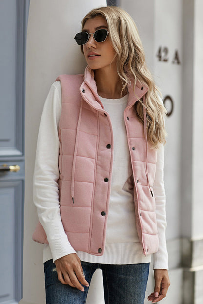 Quilted Mock Neck Vest Kiwidrop