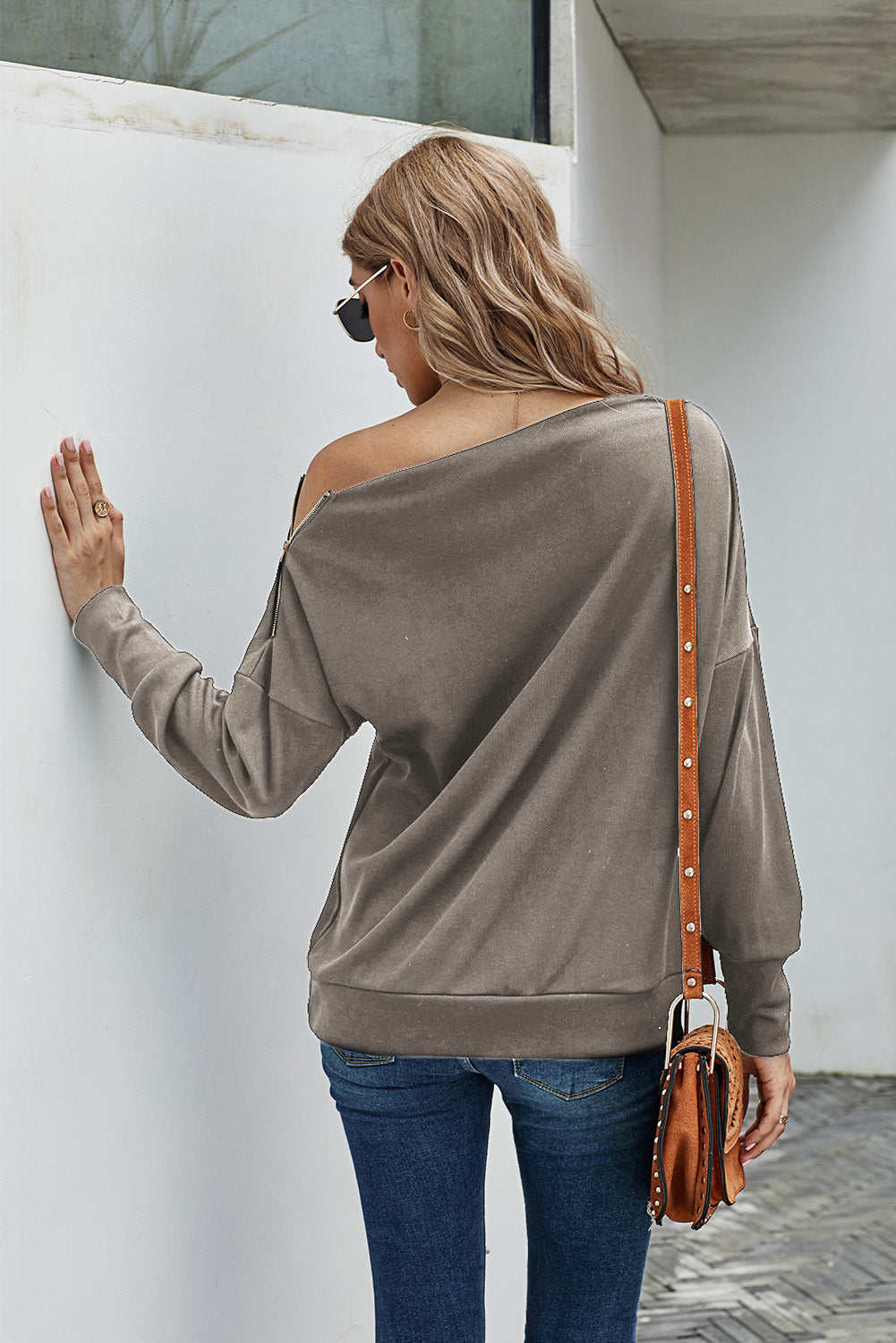 Ribbed Zip Knit Top Kiwidrop