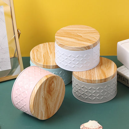 Round Wood Storage Box Zendrop