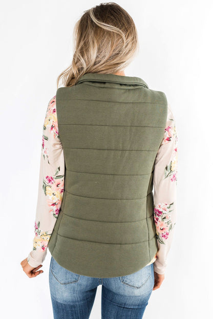 Quilted Mock Neck Vest Kiwidrop