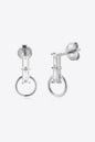 Zircon 925 Sterling Silver Hoop Drop Earrings