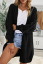 Open Front Cable Sleeve Long Cardigan Kiwidrop