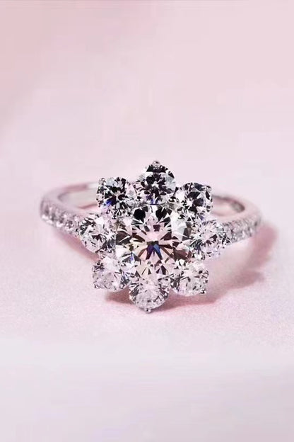 1 Carat Moissanite Flower Ring Trendsi