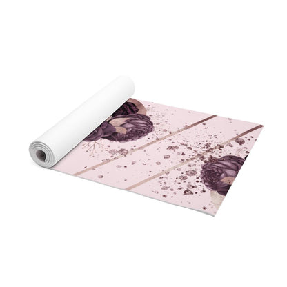 Pink Floral Foam Yoga Mat Printify