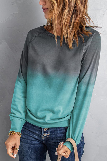 Ombre Crewneck Long Sleeve Sweatshirt Kiwidrop