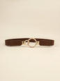 Double Ring Buckle Elastic PU Belt