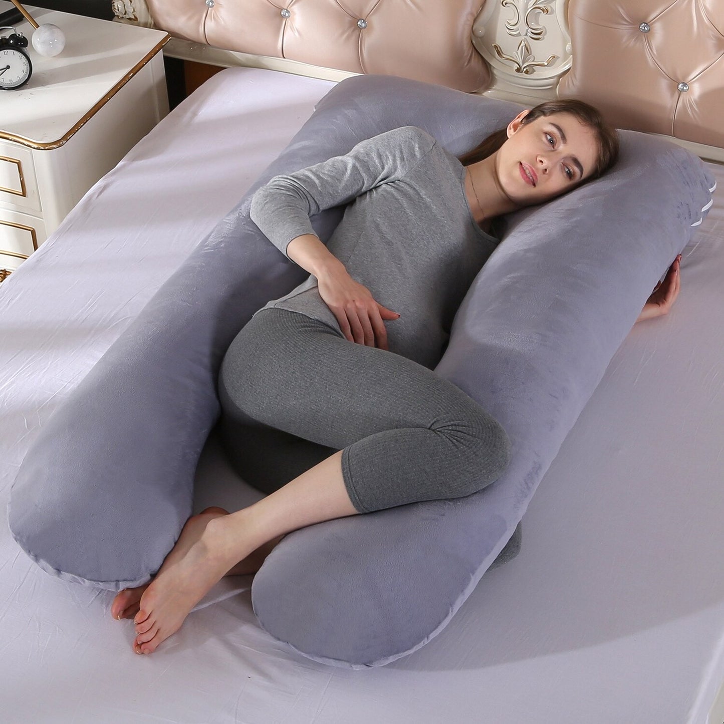 Maternity Pregnant Women Sleeping Support Pillow Cotton Pillowcase U Shape Pillows Pregnancy Side Sleeper Bedding Larnt