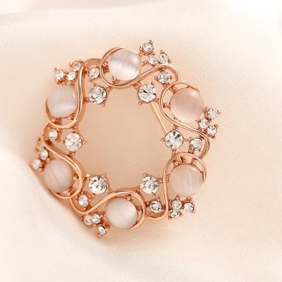 Elegant Alloy Crystal Brooch - DunbiBeauty, LLC