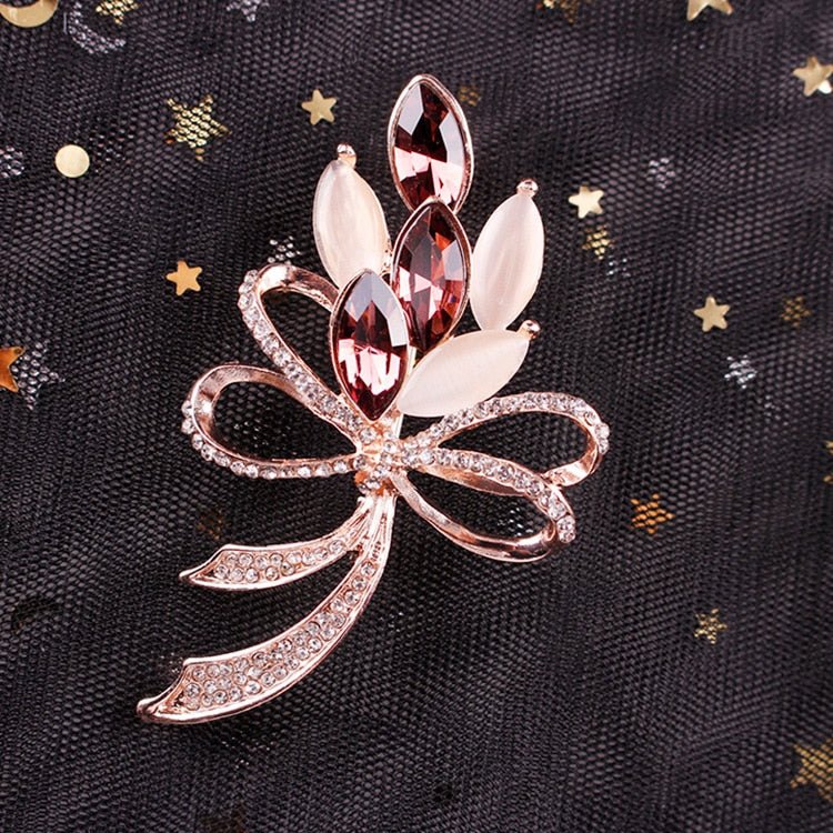 Elegant Alloy Crystal Brooch - DunbiBeauty, LLC