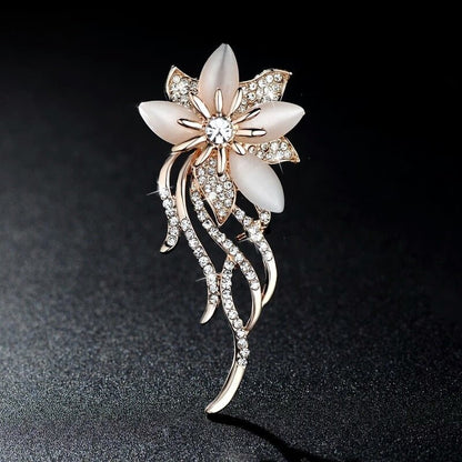 Elegant Alloy Crystal Brooch - DunbiBeauty, LLC