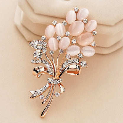 Elegant Alloy Crystal Brooch - DunbiBeauty, LLC