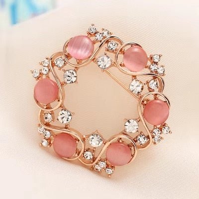 Elegant Alloy Crystal Brooch - DunbiBeauty, LLC