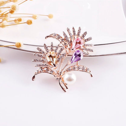 Elegant Alloy Crystal Brooch - DunbiBeauty, LLC