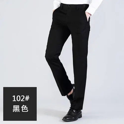 Elegant bird men's men's suits deep gray professional work Slim western pants business black four seasons free hot - DunbiBeauty, LLC