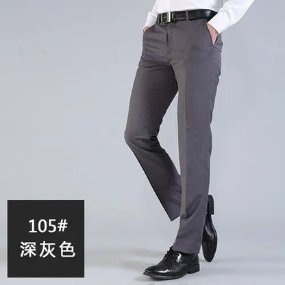 Elegant bird men's men's suits deep gray professional work Slim western pants business black four seasons free hot - DunbiBeauty, LLC