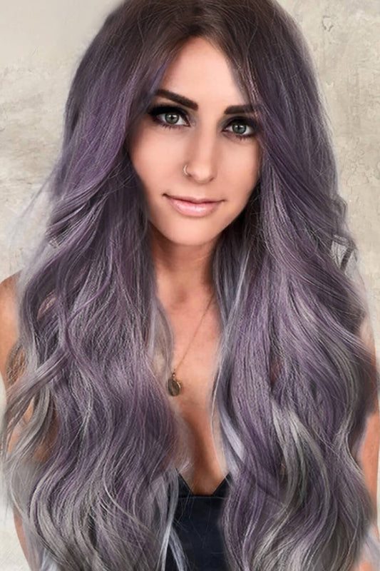 Elegant Wave Full Machine Synthetic Wigs in Purple 26'' - DunbiBeauty, LLC